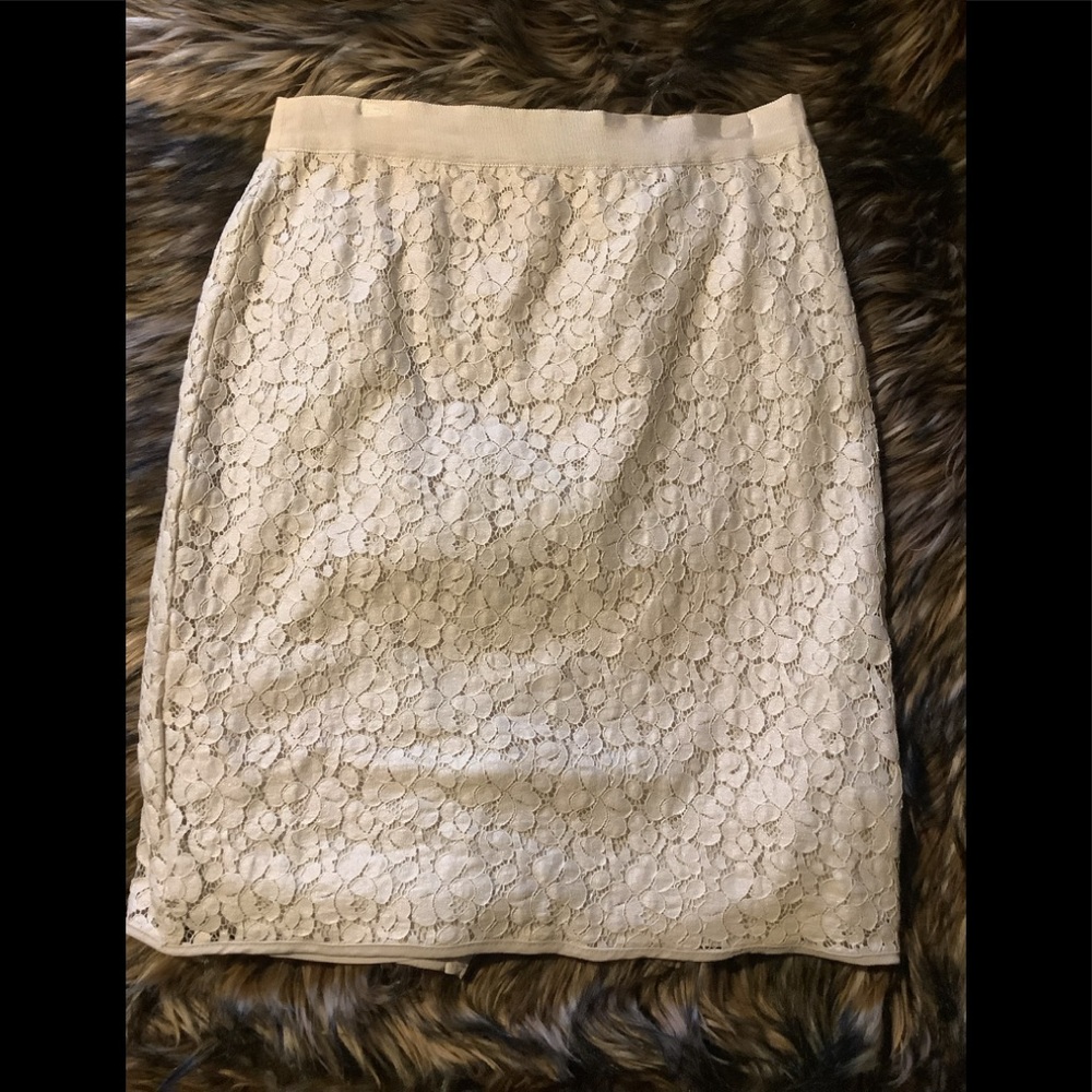 The Limited Cream Lace Pencil skirt
